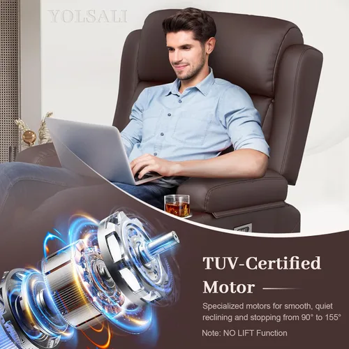 Vista 14 de Sofá de Dos Plazas Reclinable, Sofá Reclinable de Masaje con Gran Capacidad de Peso, Silla de Dos Plazas para RV en Liquidación con Consola, USB