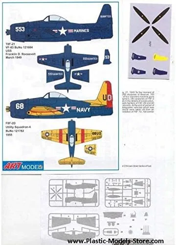 Vista 7 de ART MODEL Modelo de plástico que construye avión avión Grumman F8F-2 Bearcat US Naval Fighter 1/72 7201