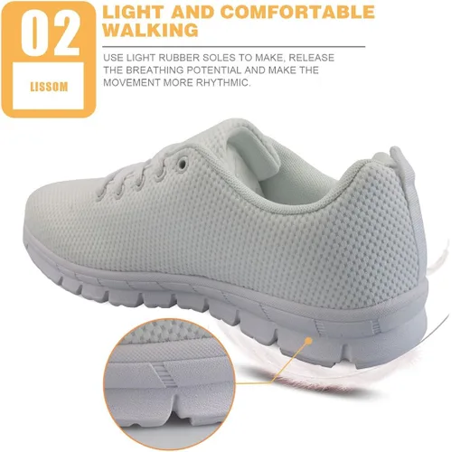 Vista 3 de owaheson Zapatos deportivos informales para correr, ligeros, transpirables, con alas de ángel y diablo dibujados a mano, para mujer