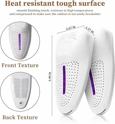 Vista 5 de Secador de botas de zapatos, secadora de calzado portátil con control automático de temperatura para estaciones lluviosas viajes de invierno