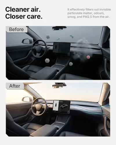 Vista 4 de Paquete de 4 filtros de carbono HEPA para Tesla Model Y 2021