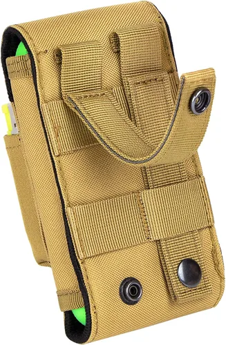 Vista 6 de Funda táctica Molle para teléfono, bolsa compacta para cinturón de cintura con funda para cigarrillos para iPhone 17 Pro Max/16 Pro Max/15 Pro