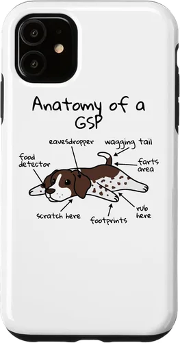 Vista 7 de iPhone 13 Anatomía de una funda de perro puntero alemán de pelo corto
