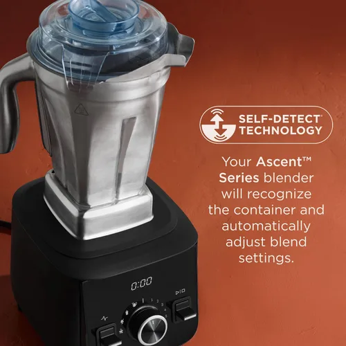 Vista 5 de Vitamix Contenedor de licuadora de acero inoxidable de 48 onzas con AUTO-DETECCIÓN, apto para lavavajillas, tapa transparente libre de BPA