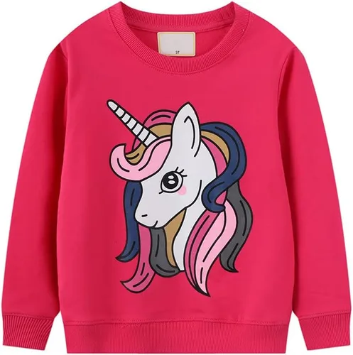 Vista 15 de HILEELANG - Sudaderas de cuello redondo para niñas, manga larga, para invierno