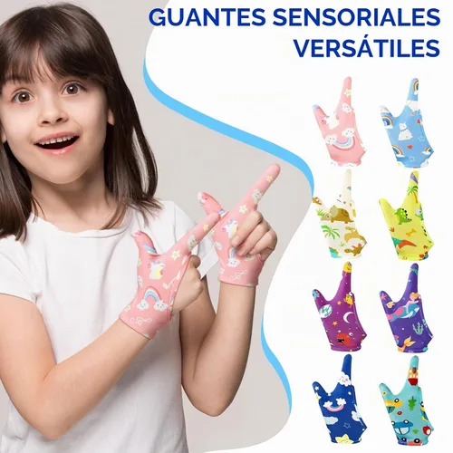 Vista 4 de Janmercy 16 Piezas Protector para Dejar de Chuparse el Dedo para Niños Guantes Masticables Transpirables Protector de Pulgar para Morderse las Uñas