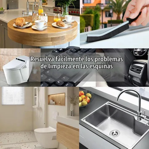 Vista 7 de Herramienta de cepillo de limpieza para grietas, cepillo de cerdas duras resistente para limpieza profunda, limpiador de lechada ultrafino