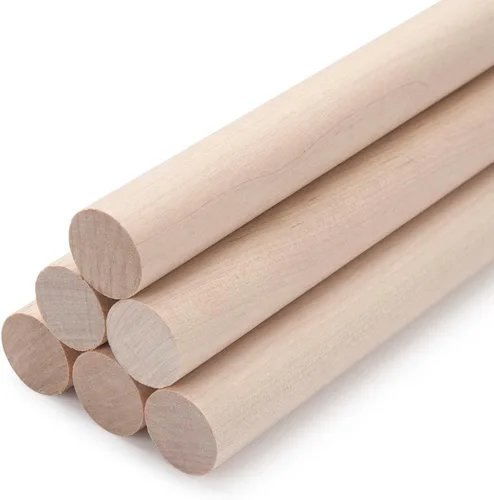 Vista 18 de Varillas de Clavija de Madera Tacos de Madera, 10 Piezas 1/2 x 12 pulgadas Varillas Redondas de Madera para Manualidades, Tacos de Macramé, Palos