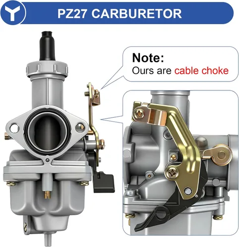 Vista 8 de YOXUFA PZ27 Carburador 27mm con cable de estrangulador para ATV 125 cc, 150 cc, 200 cc, 250 cc, Dirt Pit Bike, Go Kart, 4 tiempos TaoTao Apollo