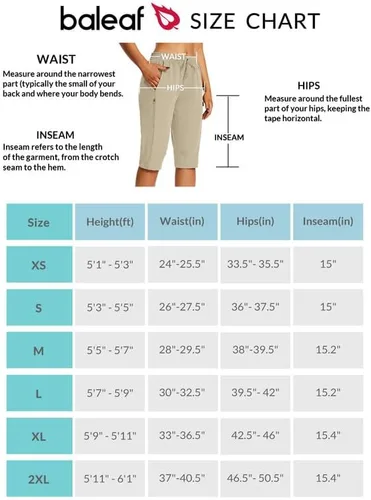 Vista 7 de BALEAF Pantalones cortos de 15 pulgadas de largo para mujer, pantalones cortos capri por debajo de la rodilla, ligeros, de secado rápido, cintura