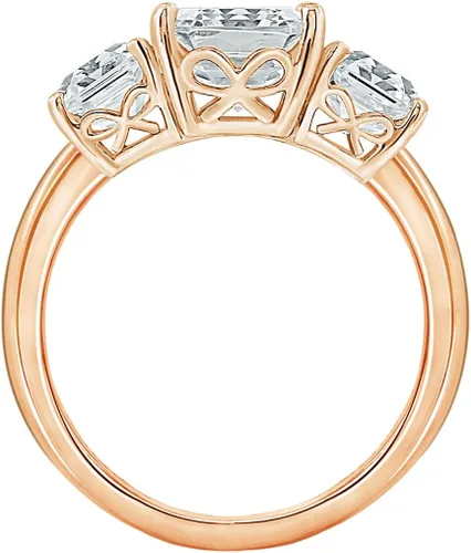 Vista 2 de Tienda Collection Sterling Silver Asscher or Oval Cut 3-Stone Ring made with Infinite Elements Cubic Zirconia