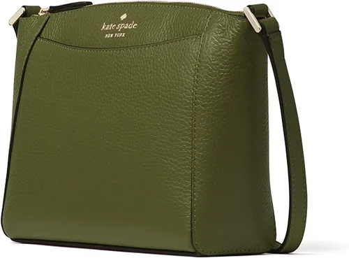 Vista 3 de Kate Spade Monica - Bolso cruzado de piel con guijarros, Verde Encantado