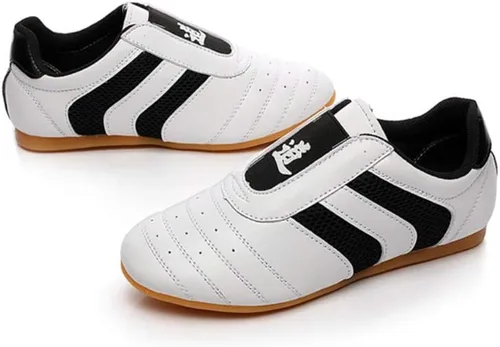 Vista 3 de Auhoho Taekwondo - Zapatos de boxeo para niños, karate, kung fu tai chi, ligeros, deportivos, gimnasio, artes marciales, para niños y niñas, 8.5