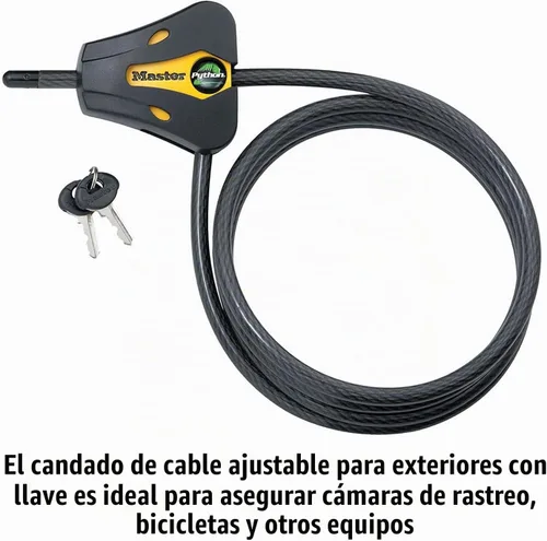 Vista 2 de Master Lock 8419DPF Candado de cable de pitón con llave, 1 paquete