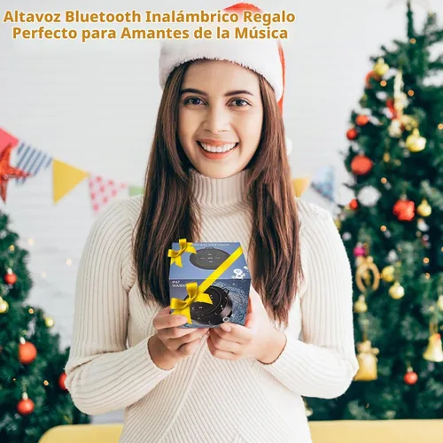 Vista 4 de Altavoz de ducha Bluetooth con mosquetón, altavoces Bluetooth portátiles con ventosa, IP67 impermeable, inalámbrico, flotante, para camping, playa