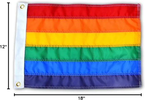 Vista 5 de US Flag Factory - Bandera arcoíris de 12 x 18 pulgadas (rayas cosidas individualmente) para exteriores SolarMax Nylon - Calidad premium - Fabricado