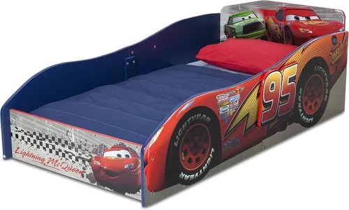 Vista 7 de Delta Children Disney/Pixar Cars Cama de Madera para Niños Pequeños + Colchón Serta Perfect Slumber de Doble Cara con Núcleo de Fibra Reciclada