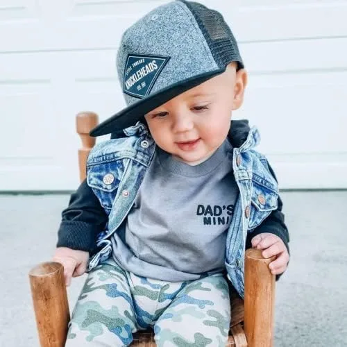 Vista 7 de Gorros de bebé - Gorra de béisbol, para recién nacidos, de ala plana, de malla, camionero, surf, patinaje, Bubba, Bro, ajustada, gorra de playa