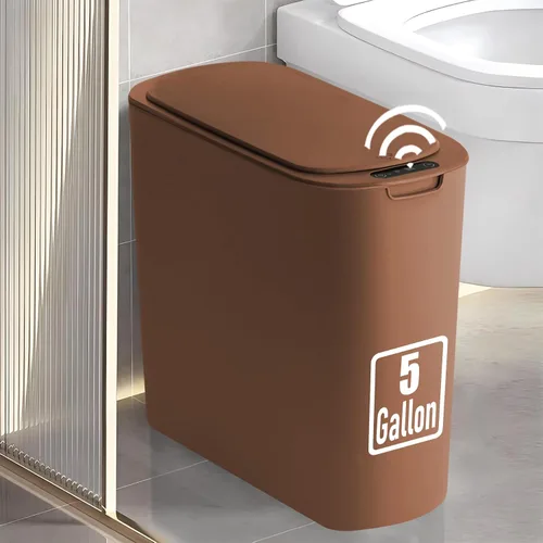 Vista 11 de TIPGO Cubo de basura de 5 galones con sensor de movimiento para baño con tapa, cubo de basura automático sin contacto, cesta de basura inteligente
