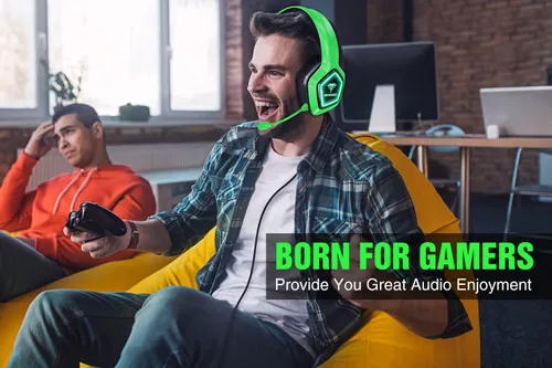 Vista 7 de BENGOO G9700 Auriculares para juegos para PS4 PS5 Xbox One PC Controller, cancelación de ruido sobre la oreja Auriculares con micrófono, luz LED