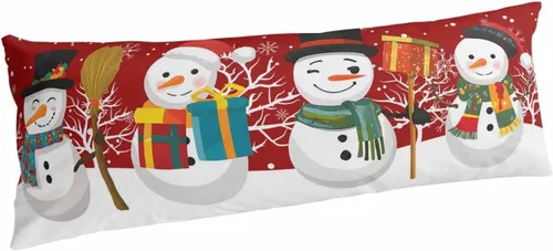 Vista 25 de Fundas de almohada de tamaño estándar de muñeco de nieve negro, paquete de 2 fundas de almohada suaves decorativas para sofá de cuerpo largo