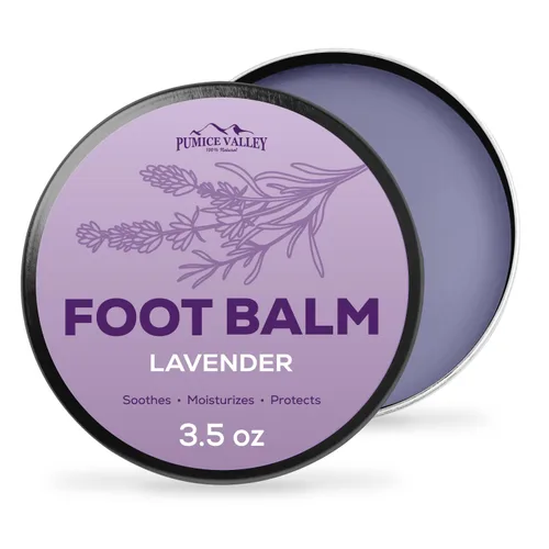 Vista 9 de Pumice Valley Crema de bálsamo para pies secos y agrietados, bálsamo hidratante natural para callos y pies secos (paquete de 2, lavanda)