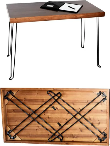 Vista 11 de Sleekform Mesa plegable de madera – Escritorio plegable portátil – Escritorios plegables fáciles de montar para espacios pequeños – Mesas