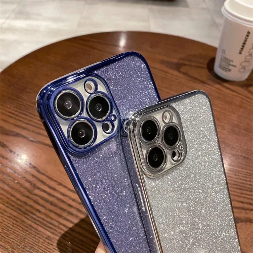 Vista 50 de Funda compatible con iPhone 11 Pro con purpurina, de lujo, linda, flexible, cubierta chapada, protección de cámara, a prueba de golpes, funda