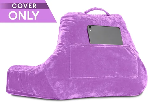 Vista 3 de Funda de almohada Husband Pillow solo para lectura - Funda para silla de lectura con generosos bolsillos traseros y laterales - Morado claro