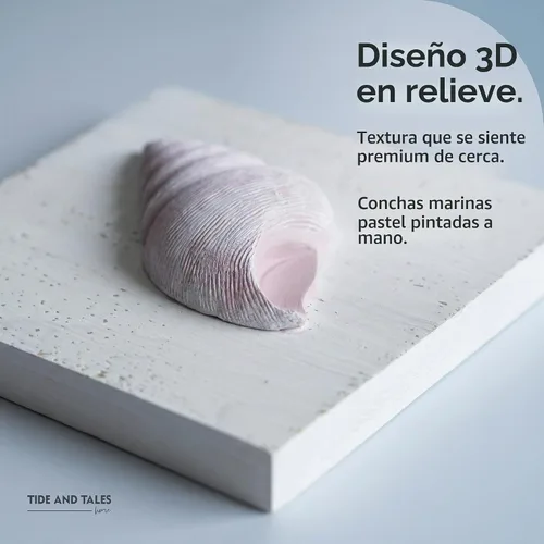 Vista 6 de TideAndTales - Decoración de playa de conchas marinas (juego de 4) conchas 3D texturizadas y decoraciones de estrellas de mar para el hogar o casa