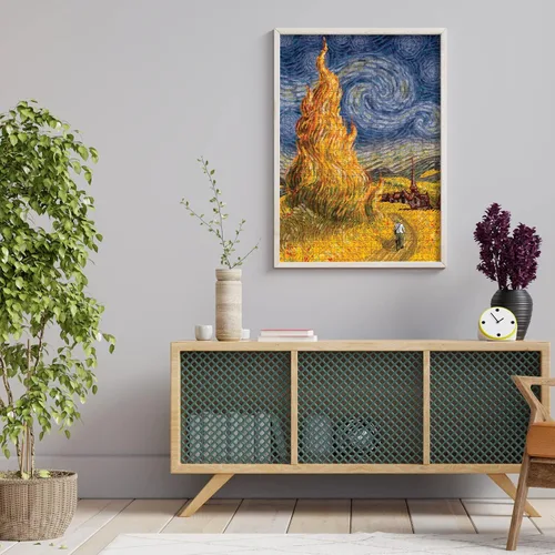 Vista 6 de Antelope Rompecabezas de 1000 piezas para adultos, rompecabezas de Van Gogh por la artista Alireza Karimi Moghaddam, papel, otoño en Arles, 29.5 x
