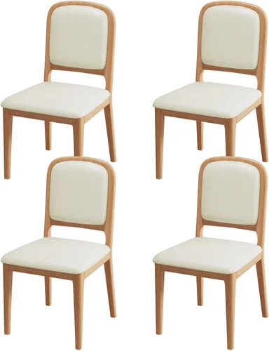 Vista 17 de Solid Wood Dining Room Chairs Minimalist,Kitchen Chairs with Soft Padded Back,Living Room Chair for Office Reading,Wood Frame,Armless Vanity