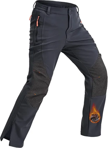 Vista 7 de Rapoo - Pantalones de esquí de nieve, softshell impermeables, snowboard, senderismo de invierno, cargo, pantalones de esquí al aire libre, forro