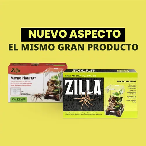 Vista 2 de Zilla Micro Hábitat Terrario, Arrbóreo, con Pestillo de Bloqueo, para Isópodos, Arañas, Insectos, Pequeño