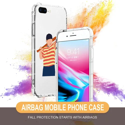 Vista 2 de CARLOCA Compatible con funda para iPhone SE 2020, funda para iPhone 8 para niñas, diseño transparente con patrón de lucha de béisbol de niños