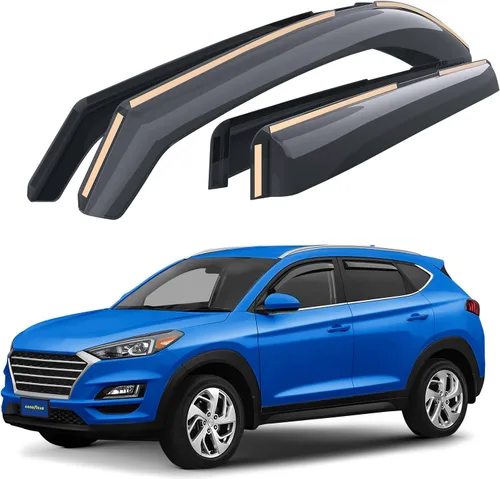 Vista 10 de Goodyear Deflectores de ventana inastillables en el canal para camiones Chevrolet (Chevy) Colorado/GMC Canyon 2015-2022 Crew Cab, protectores contra