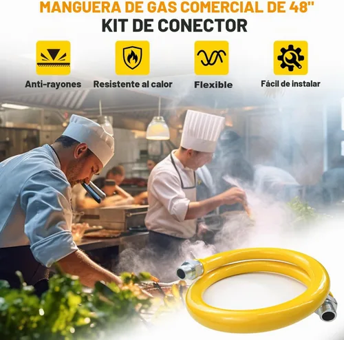 Vista 3 de Kit de sistema de seguridad, kit de conector de manguera de gas de 48 pulgadas de diámetro interior de 3/4 pulgadas con codos de cabeza giratoria