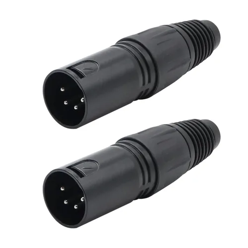 Vista 9 de Conector de cable XLR de 4 pines XLR de 4 pines, conector hembra de conector de micrófono, conector de cable de micrófono, conector de audio, negro