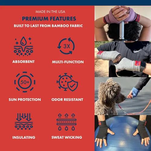Vista 5 de FLIPMITS Guantes de rendimiento 3 en 1 sin dedos correr, senderismo, entrenamientos de gimnasio, ciclismo, yoga, pilates, conducción, costura