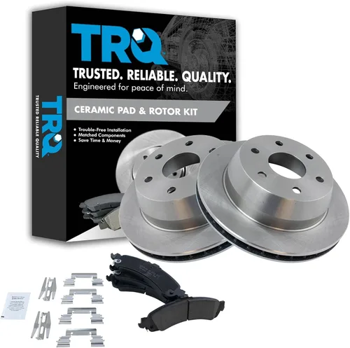 Vista 15 de TRQ Juego de pastillas de freno y rotor de cerámica trasera compatible con Honda Accord V6 1998-02 3.0L con frenos de disco traseros 02-06 Acura RSX