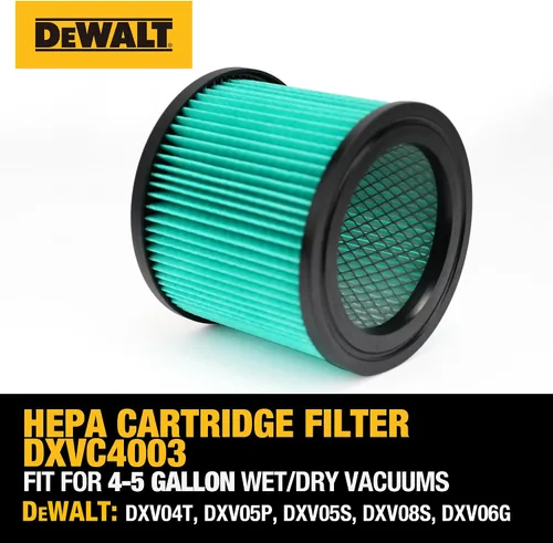Vista 4 de DEWALT Filtro de vacío HEPA de repuesto DXVC4003, apto para la mayoría de aspiradoras húmedas y secas de 4 a 5 galones, filtro de cartucho
