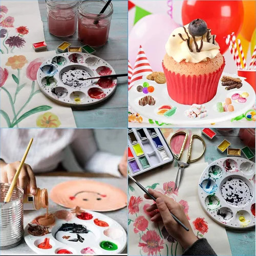Vista 5 de Vasos de pintura para niños con tapas, recipientes de pintura antiderrames, incluye pinceles de pintura para niños pequeños y bandeja de paleta