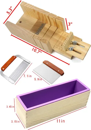 Vista 2 de Voulosimi - Moldes para tartas de madera con cortador ondulado y corte recto