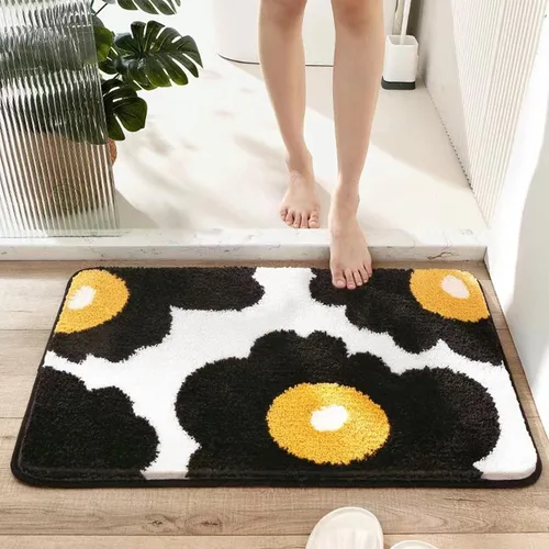 Vista 6 de Tapete de baño, extra suave, de alta absorción, antideslizante, de felpa, lavable a máquina, ideal para suelo de baño, bañera y ducha, 15.75 x 23.62