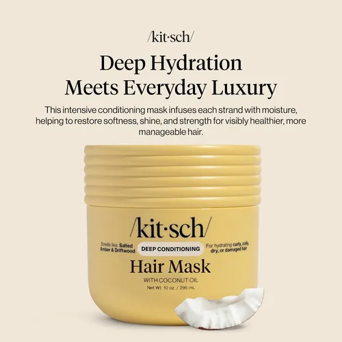 Vista 2 de Kitsch Mascarilla capilar hidratante con aceite de coco para cabello dañado