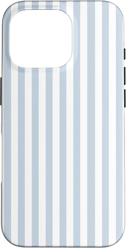 Vista 20 de Funda con patrón geométrico de rayas blancas y azul claro para iPhone 17