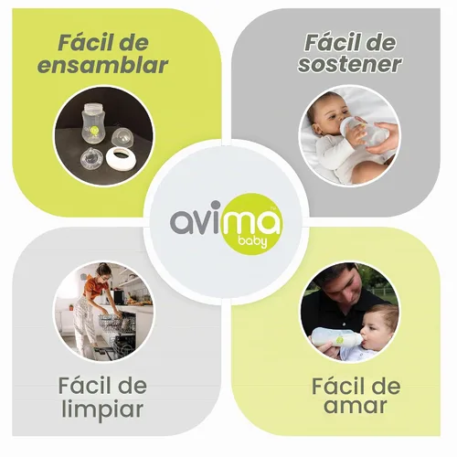 Vista 5 de Avima Biberón anticólico prematuro con pezón de flujo extra lento