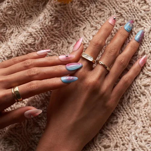 Vista 2 de Quaferen Puntas de Uñas de Almendra Medianas: 240pcs Puntas de Uñas Postizas Acrílicas Preformadas Forma de Almendra - 12 Tamaños Gel Suave
