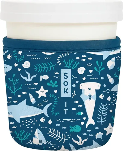 Vista 99 de Sok It IceCreamSok - Funda de neopreno aislada (flores abstractas, pintas de helado cónicas)