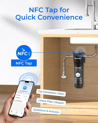 Vista 7 de Waterdrop 10UA - Sistema de filtro de agua para debajo del fregadero, reduce PFAS, PFOA/PFOS, plomo, cloro, mal sabor y olor, filtro de agua